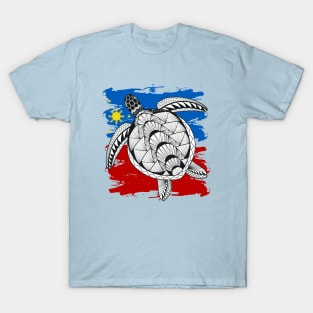 Tribal Art Turtle Baybayin word Mahalga (Precious / Valued) T-Shirt